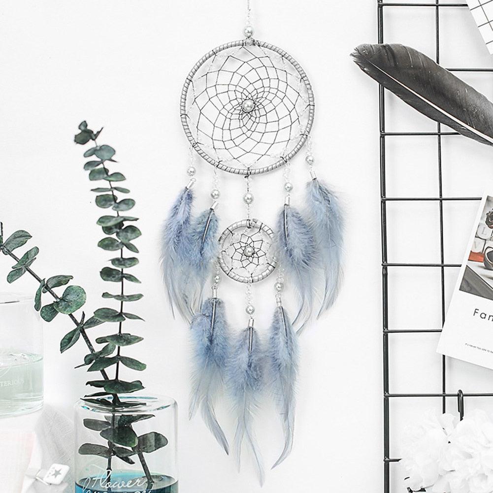 Romantic Dream Catcher Tree of Life Brown Native Handmade Traditional Dream Catcher Yin Yang 50" Long Home Decoration Feather Dream-catcher For Bedroom Wall Hanging Home Decor Wedding Party Blessing Gift Stevvex