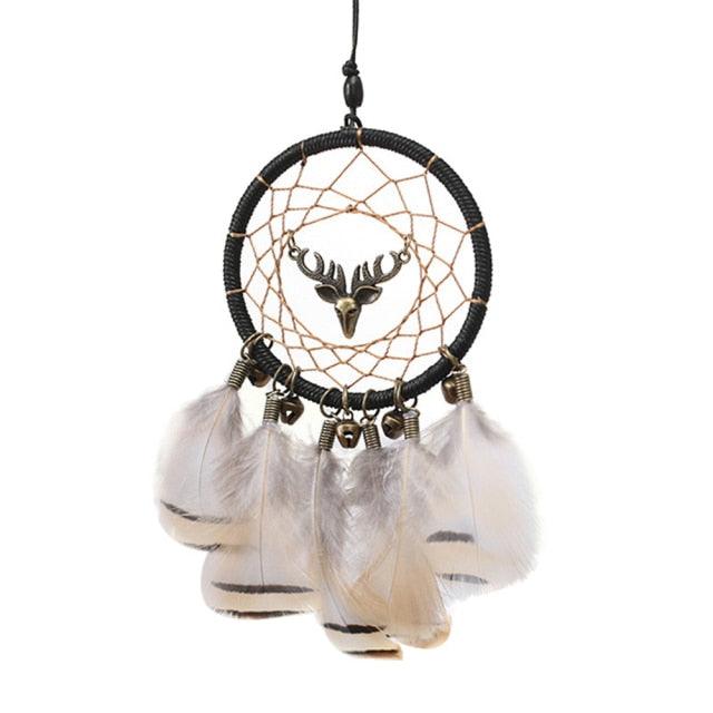 Romantic Dream Catcher Tree of Life Brown Native Handmade Traditional Dream Catcher Yin Yang 50" Long Home Decoration Feather Dream-catcher For Bedroom Wall Hanging Home Decor Wedding Party Blessing Gift Stevvex