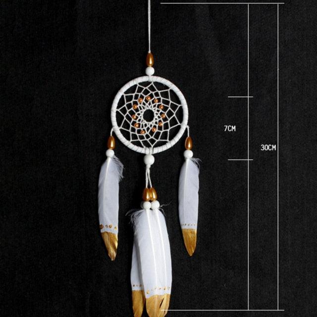 Romantic Dream Catcher Tree of Life Brown Native Handmade Traditional Dream Catcher Yin Yang 50" Long Home Decoration Feather Dream-catcher For Bedroom Wall Hanging Home Decor Wedding Party Blessing Gift Stevvex