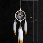 Romantic Dream Catcher Tree of Life Brown Native Handmade Traditional Dream Catcher Yin Yang 50" Long Home Decoration Feather Dream-catcher For Bedroom Wall Hanging Home Decor Wedding Party Blessing Gift Stevvex