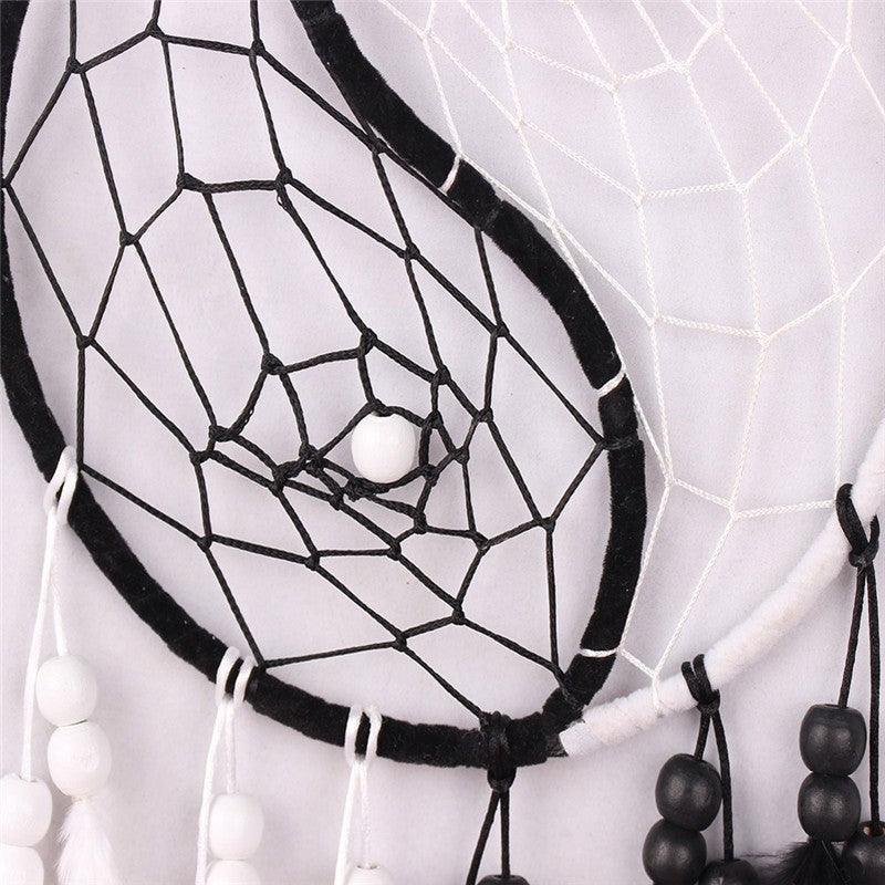 Romantic Dream Catcher Tree of Life Brown Native Handmade Traditional Dream Catcher Yin Yang 50" Long Home Decoration Feather Dream-catcher For Bedroom Wall Hanging Home Decor Wedding Party Blessing Gift Stevvex