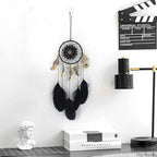 Romantic Dream Catcher Tree of Life Brown Native Handmade Traditional Dream Catcher Yin Yang 50" Long Home Decoration Feather Dream-catcher For Bedroom Wall Hanging Home Decor Wedding Party Blessing Gift Stevvex