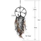 Romantic Dream Catcher Tree of Life Brown Native Handmade Traditional Dream Catcher Yin Yang 50" Long Home Decoration Feather Dream-catcher For Bedroom Wall Hanging Home Decor Wedding Party Blessing Gift Stevvex