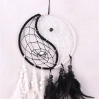 Romantic Dream Catcher Tree of Life Brown Native Handmade Traditional Dream Catcher Yin Yang 50" Long Home Decoration Feather Dream-catcher For Bedroom Wall Hanging Home Decor Wedding Party Blessing Gift Stevvex