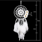Romantic Dream Catcher Tree of Life Brown Native Handmade Traditional Dream Catcher Yin Yang 50" Long Home Decoration Feather Dream-catcher For Bedroom Wall Hanging Home Decor Wedding Party Blessing Gift Stevvex