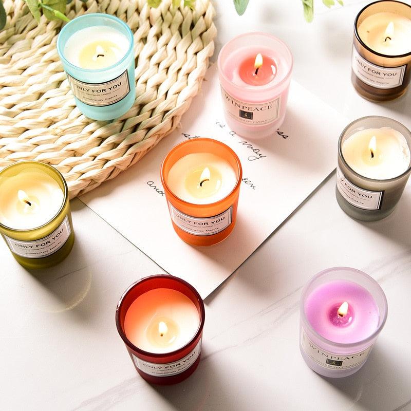 Romantic Handmade Scented Candle Candles for Home Scented Candle Fall Candles  Wick Candle Soy Candles Essential Oil Candles Plant Essential Oil Small Jar Aromatherapy Candle Travel Candles Natural Soy Wax Home Decor Stevvex