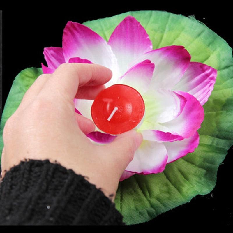 Romantic Lotus Lamps Wishing Water Floating Candle Light Birthday Wedding Party Decoration  Lotus LED Candle Floating Candle Lights Up When It Meets Water Battery Powered Flameless Candle Light Waterproof Night Light For Festival Wedding Home Garden Pond Stevvex