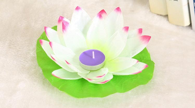 Romantic Lotus Lamps Wishing Water Floating Candle Light Birthday Wedding Party Decoration  Lotus LED Candle Floating Candle Lights Up When It Meets Water Battery Powered Flameless Candle Light Waterproof Night Light For Festival Wedding Home Garden Pond Stevvex