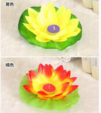 Romantic Lotus Lamps Wishing Water Floating Candle Light Birthday Wedding Party Decoration  Lotus LED Candle Floating Candle Lights Up When It Meets Water Battery Powered Flameless Candle Light Waterproof Night Light For Festival Wedding Home Garden Pond Stevvex