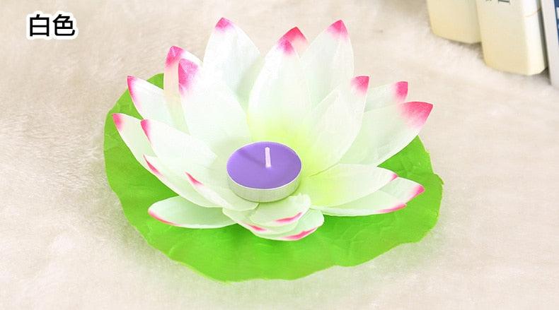 Romantic Lotus Lamps Wishing Water Floating Candle Light Birthday Wedding Party Decoration  Lotus LED Candle Floating Candle Lights Up When It Meets Water Battery Powered Flameless Candle Light Waterproof Night Light For Festival Wedding Home Garden Pond Stevvex