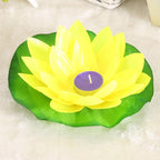 Romantic Lotus Lamps Wishing Water Floating Candle Light Birthday Wedding Party Decoration  Lotus LED Candle Floating Candle Lights Up When It Meets Water Battery Powered Flameless Candle Light Waterproof Night Light For Festival Wedding Home Garden Pond Stevvex