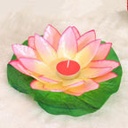 Romantic Lotus Lamps Wishing Water Floating Candle Light Birthday Wedding Party Decoration  Lotus LED Candle Floating Candle Lights Up When It Meets Water Battery Powered Flameless Candle Light Waterproof Night Light For Festival Wedding Home Garden Pond Stevvex
