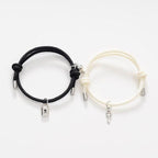 Romantic Magnet Bracelet Couple Classic Key Lock Pair Braslet Lucky Black Red Rope Braclet Key And Lock Attraction Matching Bracelet Lover Gifts For Boyfriend Girlfriend