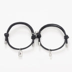 Romantic Magnet Bracelet Couple Classic Key Lock Pair Braslet Lucky Black Red Rope Braclet Key And Lock Attraction Matching Bracelet Lover Gifts For Boyfriend Girlfriend