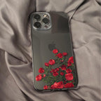 Romantic Red Rose Flower Clear Phone Case For iPhone 13 12 11 Pro MAX Mini X XS XR 7 8 Plus Soft Silicone Transparent Cover Gorgeous Floral Print Women Transparent Strong Clear Case Stevvex