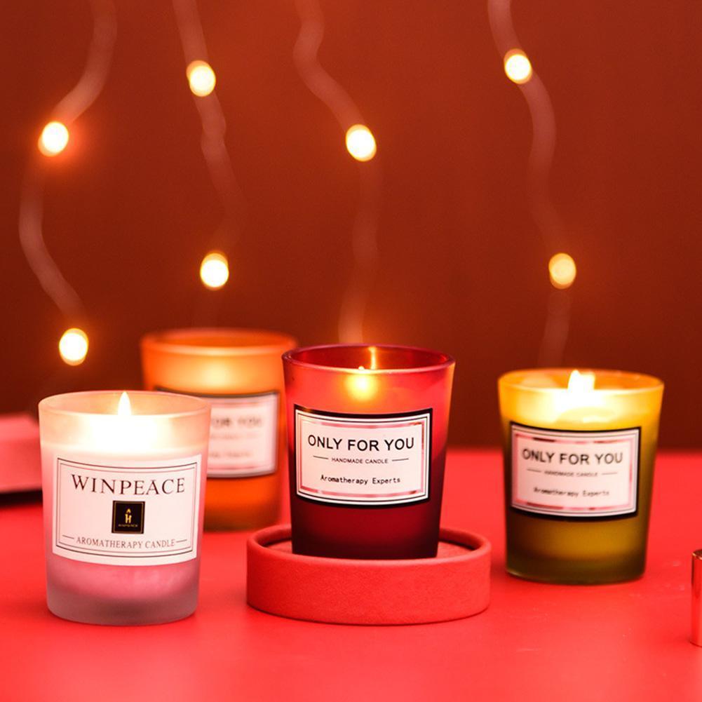 Romantic Scented Candle Scented Aromatherapy Candles for Home Hand Poured And Long Lasting Jar Soy Candles Soy Wax Candles With Fragrance Essential Oil For Relaxation Gifts For Women Small Jar Candle Natural Soy Wax Candles Creative Candle Gift Stevvex