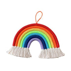 Room Decoration Handmade Woven Cotton Rope Rainbow Hanging Decoration Rainbow with Pom Pom Ball Wall Hanging Garlands for Kids Room Baby Shower Party Supplies Wall Hanging Decor With Felt Ball Photo Props Stevvex