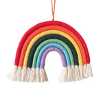 Room Decoration Handmade Woven Cotton Rope Rainbow Hanging Decoration Rainbow with Pom Pom Ball Wall Hanging Garlands for Kids Room Baby Shower Party Supplies Wall Hanging Decor With Felt Ball Photo Props Stevvex