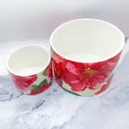 Rose Floral Cachepot Vase - Rose Pattern Planter Large Candle Holder