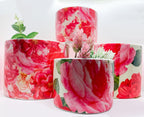 Rose Floral Cachepot Vase - Rose Pattern Planter Large Candle Holder