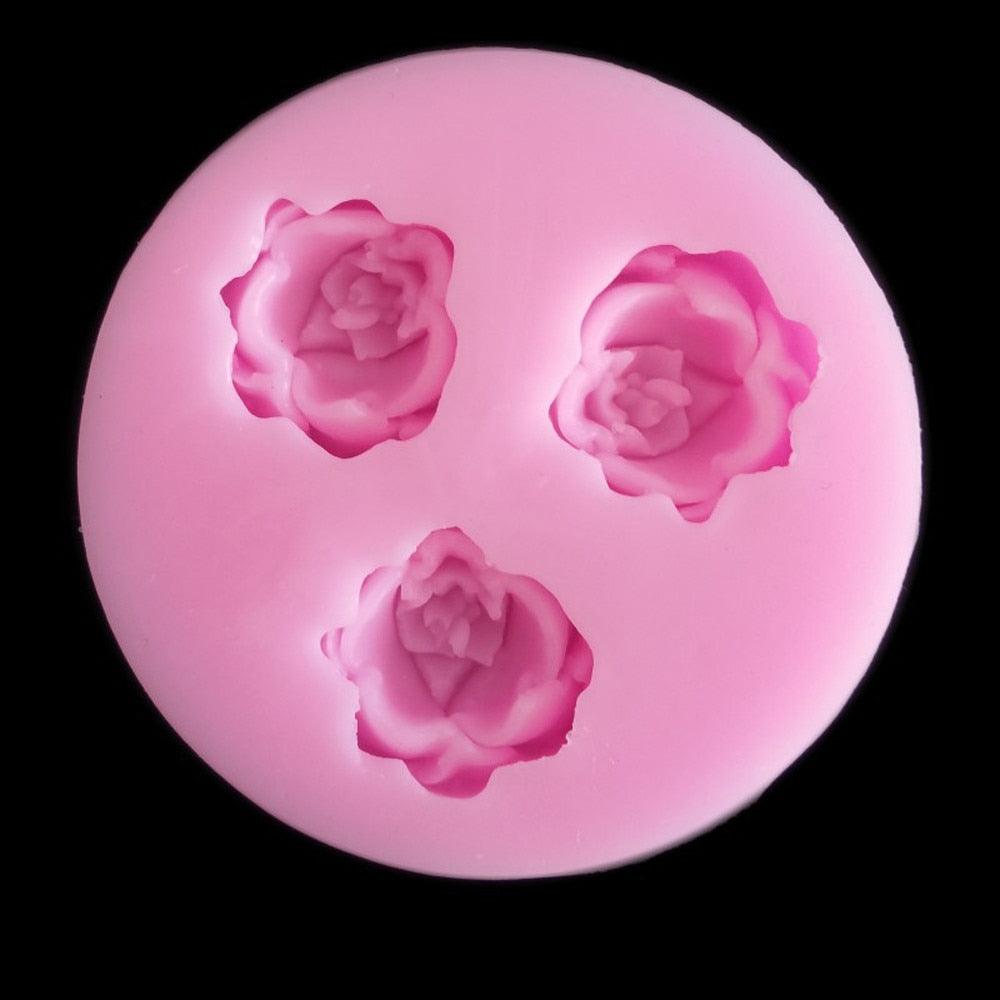 Rose Flower Shape 3D Silicone Mold Soap Making 3D Silicone Chocolate Cake Soft Candy Mold Baking Sugar Craft Decoration Rose Molds 3D Flower Fondant Silicone Molds Bloom Rose Shaped Mold Rose Flower Baking Mold Stevvex