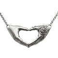 Rose Friendship Heart Necklace Silver Pendant Friend Gift