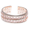 Rose Gold Marquise CZ Multi Line Cuff Sparkling Bracelet