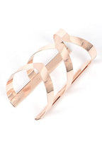 Rose Gold Openwork Adjustable Cuff Bangle For Women