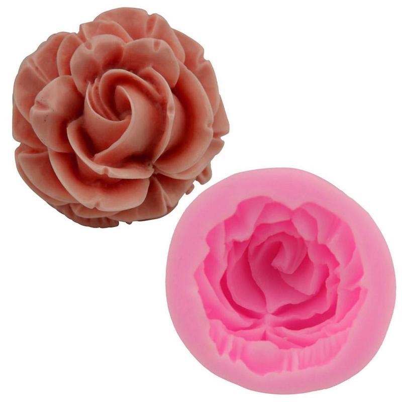 Rose Silicone Cake Mold 3D Flower Fondant Mold Cupcake Jelly Candy Chocolate Decoration Baking Tool Moulds Flower Bloom Rose Shape Silicone Fondant Soap Stevvex