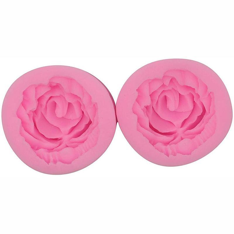 Rose Silicone Cake Mold 3D Flower Fondant Mold Cupcake Jelly Candy Chocolate Decoration Baking Tool Moulds Flower Bloom Rose Shape Silicone Fondant Soap Stevvex