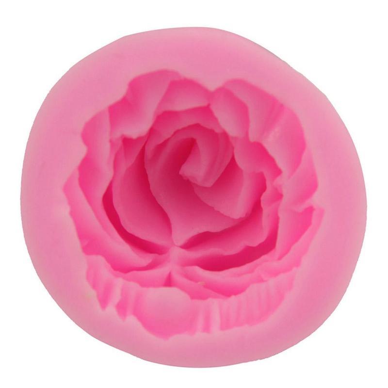 Rose Silicone Cake Mold 3D Flower Fondant Mold Cupcake Jelly Candy Chocolate Decoration Baking Tool Moulds Flower Bloom Rose Shape Silicone Fondant Soap Stevvex