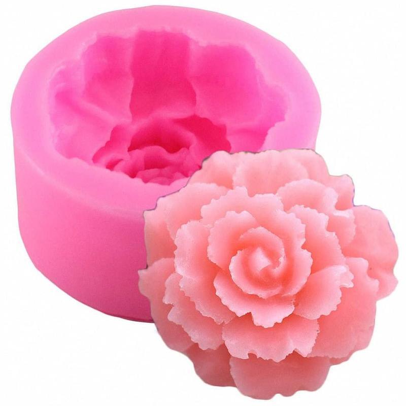 Rose Silicone Cake Mold 3D Flower Fondant Mold Cupcake Jelly Candy Chocolate Decoration Baking Tool Moulds Flower Bloom Rose Shape Silicone Fondant Soap Stevvex