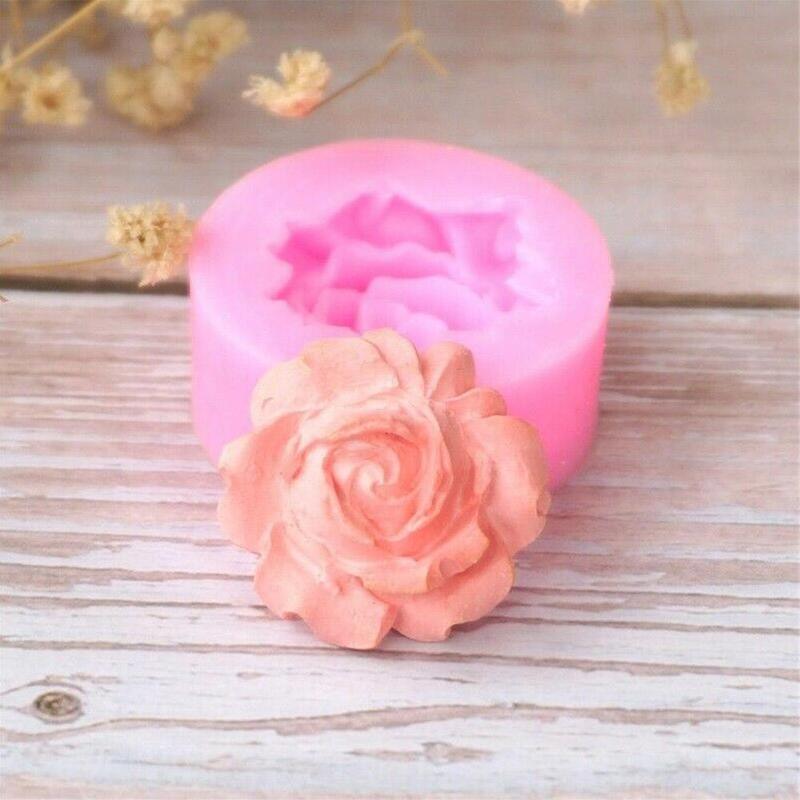 Rose Silicone Cake Mold 3D Flower Fondant Mold Cupcake Jelly Candy Chocolate Decoration Baking Tool Moulds Flower Bloom Rose Shape Silicone Fondant Soap Stevvex