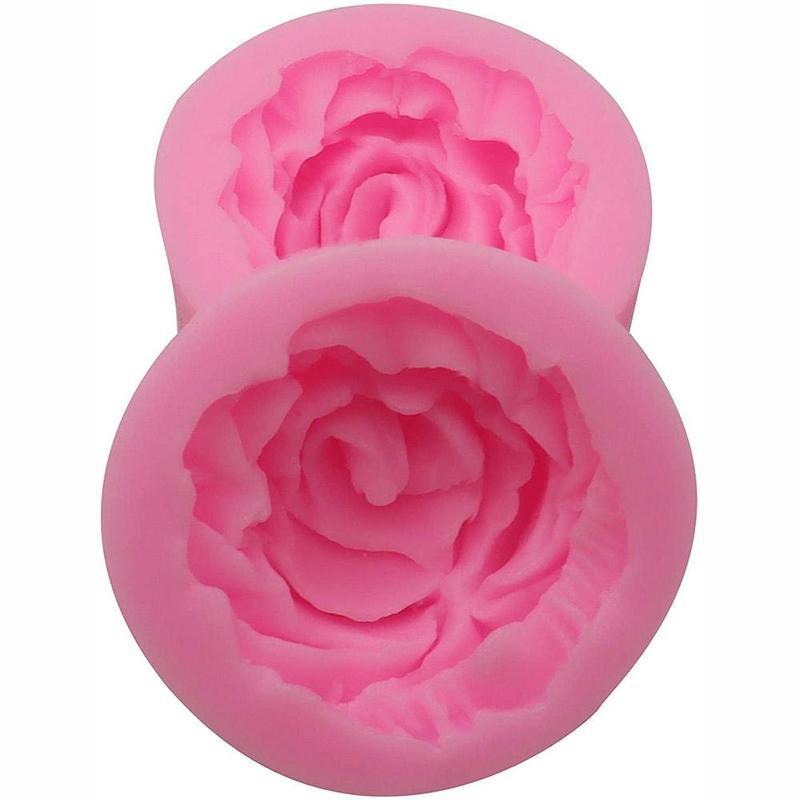 Rose Silicone Cake Mold 3D Flower Fondant Mold Cupcake Jelly Candy Chocolate Decoration Baking Tool Moulds Flower Bloom Rose Shape Silicone Fondant Soap Stevvex