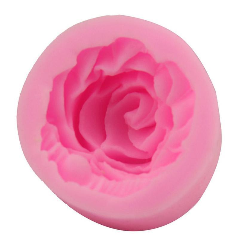 Rose Silicone Cake Mold 3D Flower Fondant Mold Cupcake Jelly Candy Chocolate Decoration Baking Tool Moulds Flower Bloom Rose Shape Silicone Fondant Soap Stevvex