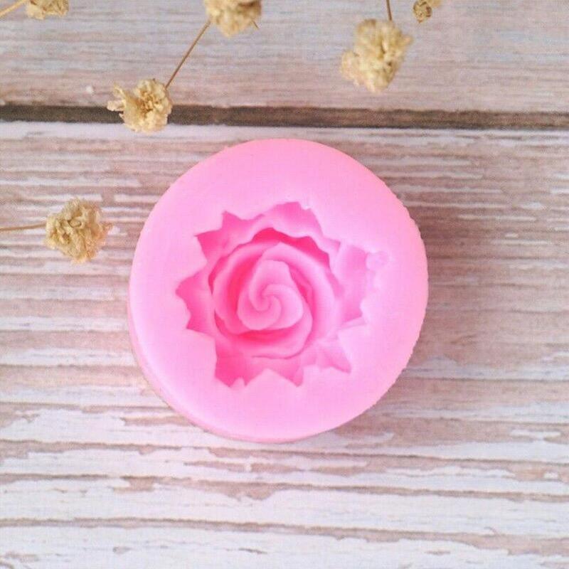 Rose Silicone Cake Mold 3D Flower Fondant Mold Cupcake Jelly Candy Chocolate Decoration Baking Tool Moulds Flower Bloom Rose Shape Silicone Fondant Soap Stevvex