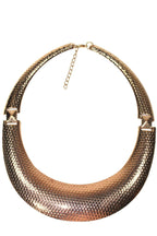 Rose Tone Dotted Statement Necklace Bold Adjustable Collar