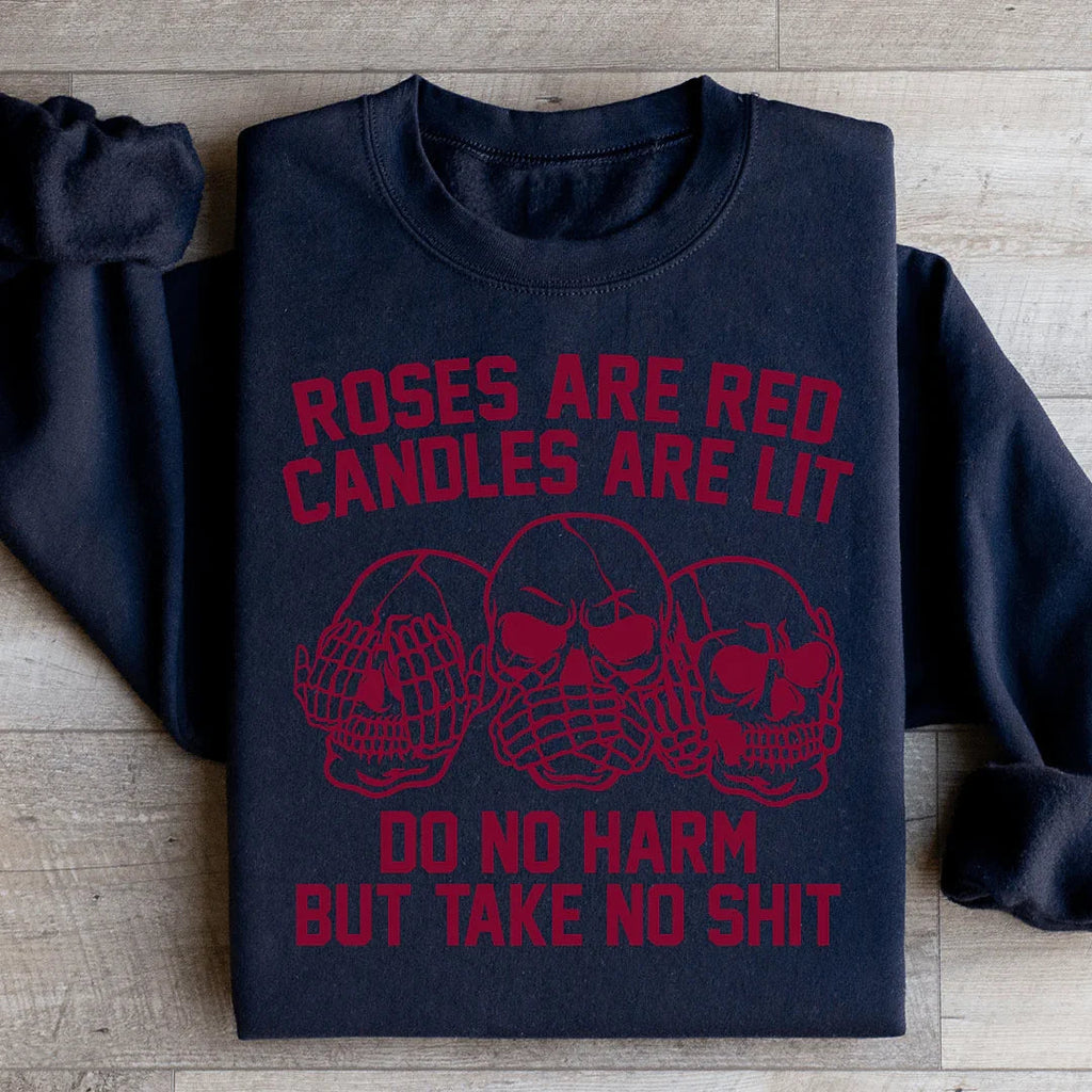 Roses Are Red Candles Are Lit Sweatshirt Peachy Sunday