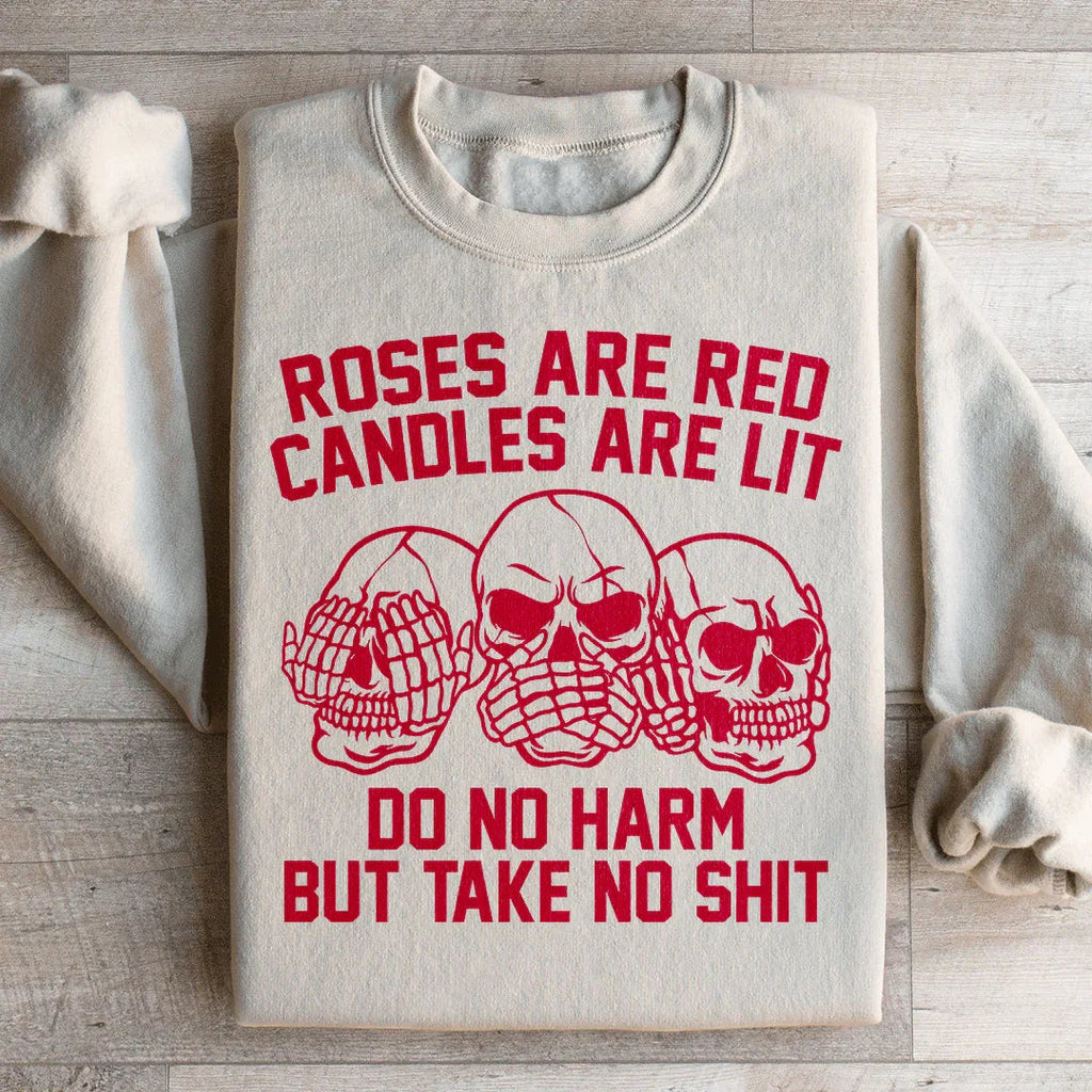 Roses Are Red Candles Are Lit Sweatshirt Peachy Sunday
