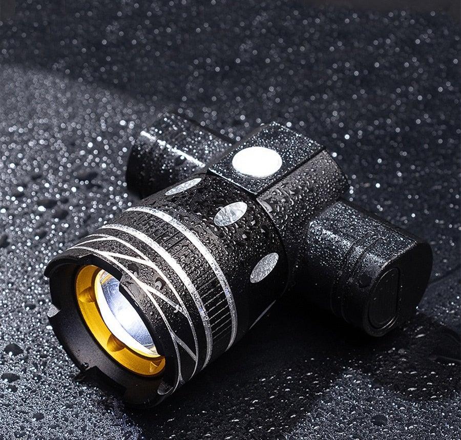 Rotatable Bicycle Light 800 Lumen Led Bike Headlight Zoom USB Rechargeable Aluminum Alloy Bike Lights Front And Back Powerful USB Rechargeable Bicycle Light Waterproof Bike Headlight Taillight 5000mAh Stevvex