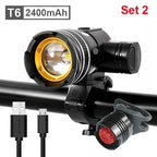 Rotatable Bicycle Light 800 Lumen Led Bike Headlight Zoom USB Rechargeable Aluminum Alloy Bike Lights Front And Back Powerful USB Rechargeable Bicycle Light Waterproof Bike Headlight Taillight 5000mAh Stevvex