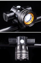 Rotatable Bicycle Light 800 Lumen Led Bike Headlight Zoom USB Rechargeable Aluminum Alloy Bike Lights Front And Back Powerful USB Rechargeable Bicycle Light Waterproof Bike Headlight Taillight 5000mAh Stevvex