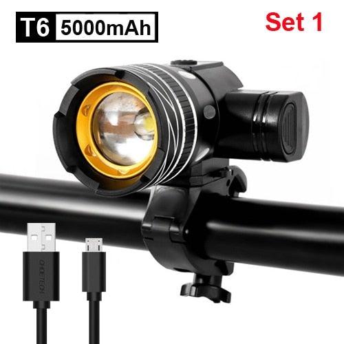 Rotatable Bicycle Light 800 Lumen Led Bike Headlight Zoom USB Rechargeable Aluminum Alloy Bike Lights Front And Back Powerful USB Rechargeable Bicycle Light Waterproof Bike Headlight Taillight 5000mAh Stevvex
