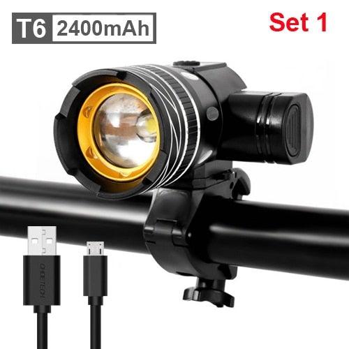 Rotatable Bicycle Light 800 Lumen Led Bike Headlight Zoom USB Rechargeable Aluminum Alloy Bike Lights Front And Back Powerful USB Rechargeable Bicycle Light Waterproof Bike Headlight Taillight 5000mAh Stevvex