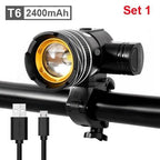 Rotatable Bicycle Light 800 Lumen Led Bike Headlight Zoom USB Rechargeable Aluminum Alloy Bike Lights Front And Back Powerful USB Rechargeable Bicycle Light Waterproof Bike Headlight Taillight 5000mAh Stevvex