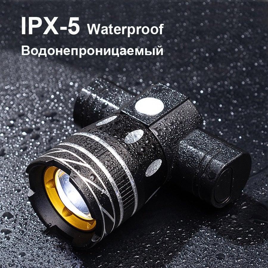 Rotatable Bicycle Light 800 Lumen Led Bike Headlight Zoom USB Rechargeable Aluminum Alloy Bike Lights Front And Back Powerful USB Rechargeable Bicycle Light Waterproof Bike Headlight Taillight 5000mAh Stevvex