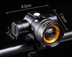 Rotatable Bicycle Light 800 Lumen Led Bike Headlight Zoom USB Rechargeable Aluminum Alloy Bike Lights Front And Back Powerful USB Rechargeable Bicycle Light Waterproof Bike Headlight Taillight 5000mAh Stevvex
