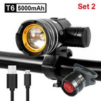 Rotatable Bicycle Light 800 Lumen Led Bike Headlight Zoom USB Rechargeable Aluminum Alloy Bike Lights Front And Back Powerful USB Rechargeable Bicycle Light Waterproof Bike Headlight Taillight 5000mAh Stevvex
