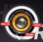 Rotatable Bicycle Light 800 Lumen Led Bike Headlight Zoom USB Rechargeable Aluminum Alloy Bike Lights Front And Back Powerful USB Rechargeable Bicycle Light Waterproof Bike Headlight Taillight 5000mAh Stevvex