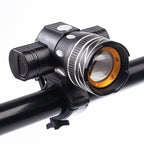 Rotatable Bicycle Light 800 Lumen Led Bike Headlight Zoom USB Rechargeable Aluminum Alloy Bike Lights Front And Back Powerful USB Rechargeable Bicycle Light Waterproof Bike Headlight Taillight 5000mAh Stevvex